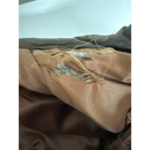 Vintage Midway Brown Genuine Leather Bomber Jacket Size 42 With Front Pockets an - Picture 15 of 16